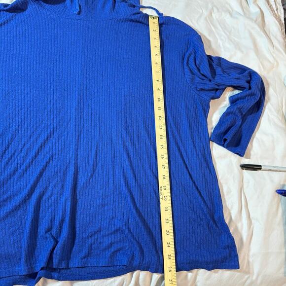 Lane Bryant Women's Plus Size 22/24 Cowl Neck Long Sleeve Royal Blue Sweater - Picture 8 of 10